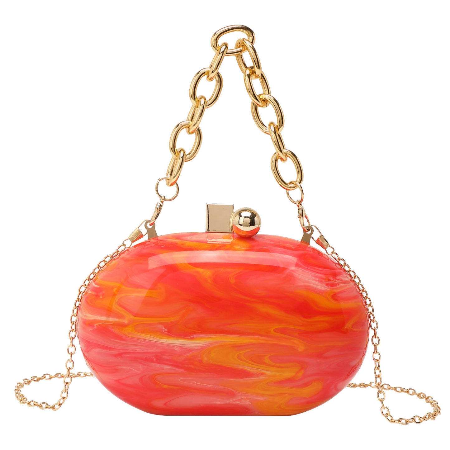 Oval Acrylic Chain Crossbody Shoulder Hand Bag