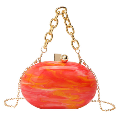 Oval Acrylic Chain Crossbody Shoulder Hand Bag