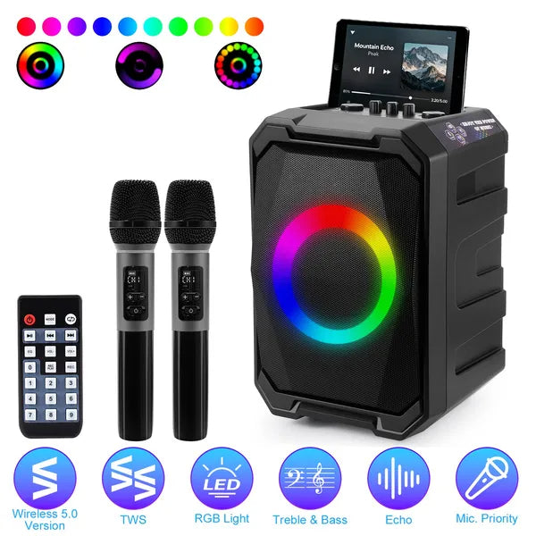 The Master Stage: Wireless Party Speaker with Dual Mics