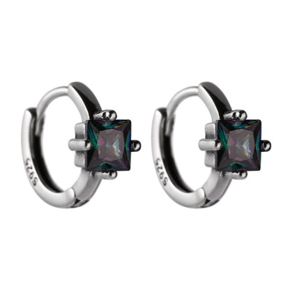 925 Sterling Silver Color Zircon Earrings