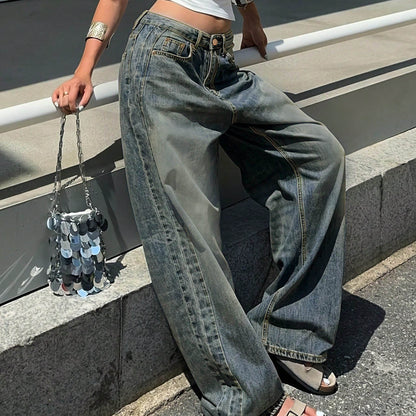 Versatile Design Casual Wide-leg Draggle-tail Trousers