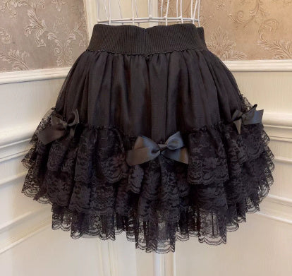 Lolita Princess Bowknot Lace All-matching Base Skirt