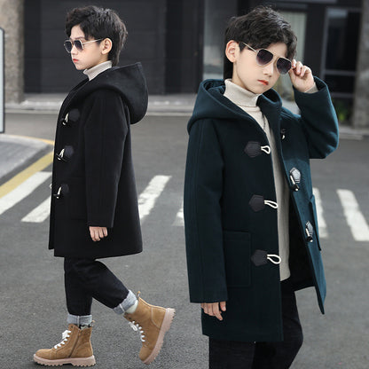 The Woolen Hearth: Thickened Artisan Woolen Coat for Boys