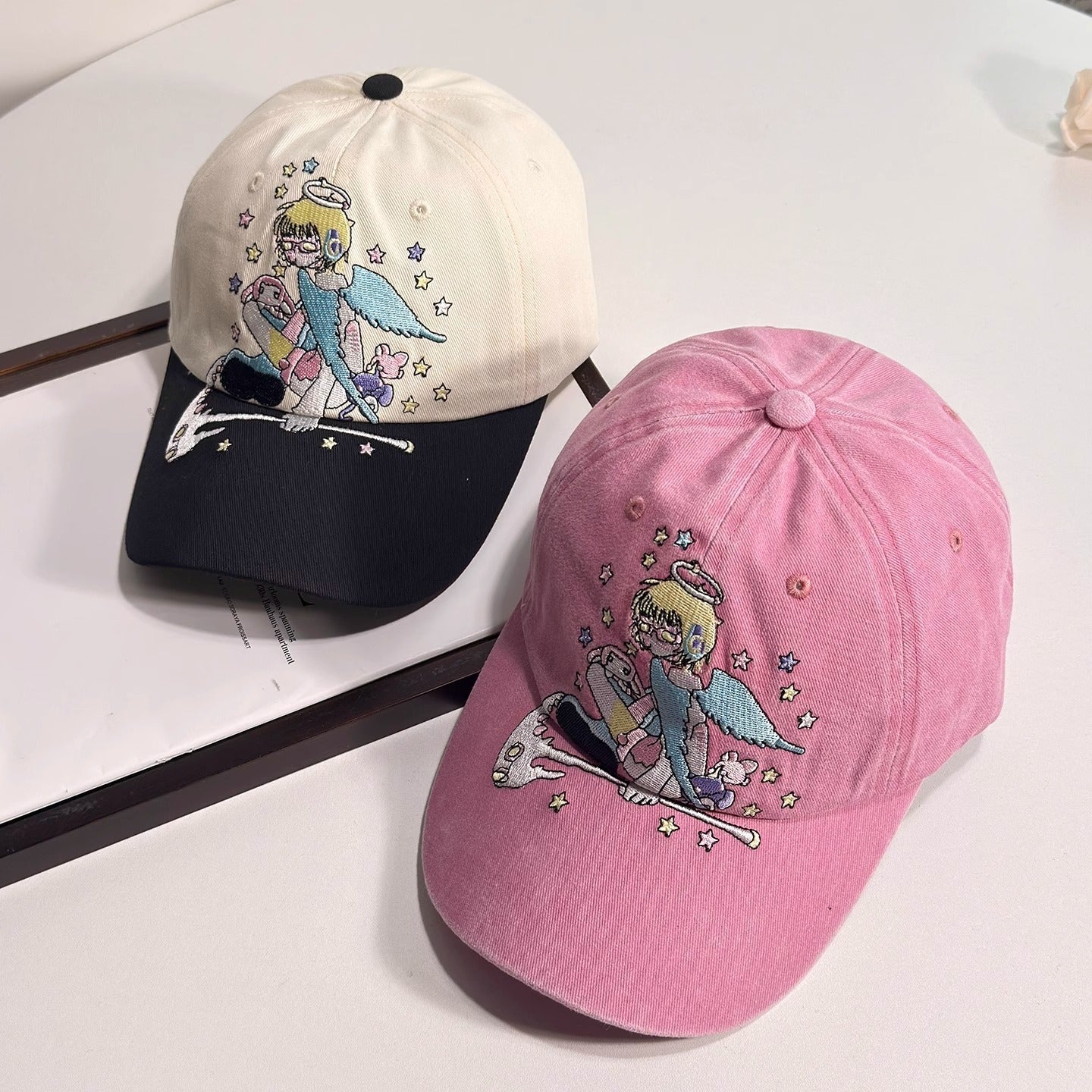 Mu Nan Orange Retro American Baseball Hat Adjustable