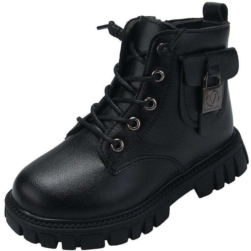 Girls' Fashion Short New Versatile Martin Boots Simple