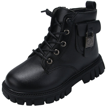 Girls' Fashion Short New Versatile Martin Boots Simple