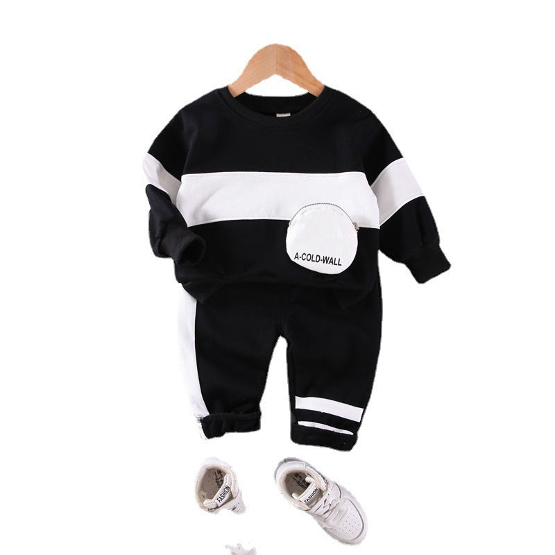 The Nursery Motif: Striped Letter-Bag Long Sleeve Baby Top