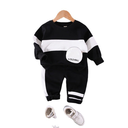 The Nursery Motif: Striped Letter-Bag Long Sleeve Baby Top
