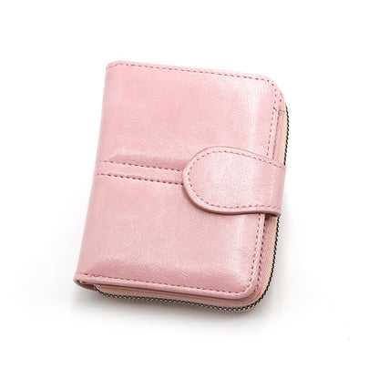 Wallet Short Solid Color Multi-card-slot Card Holder