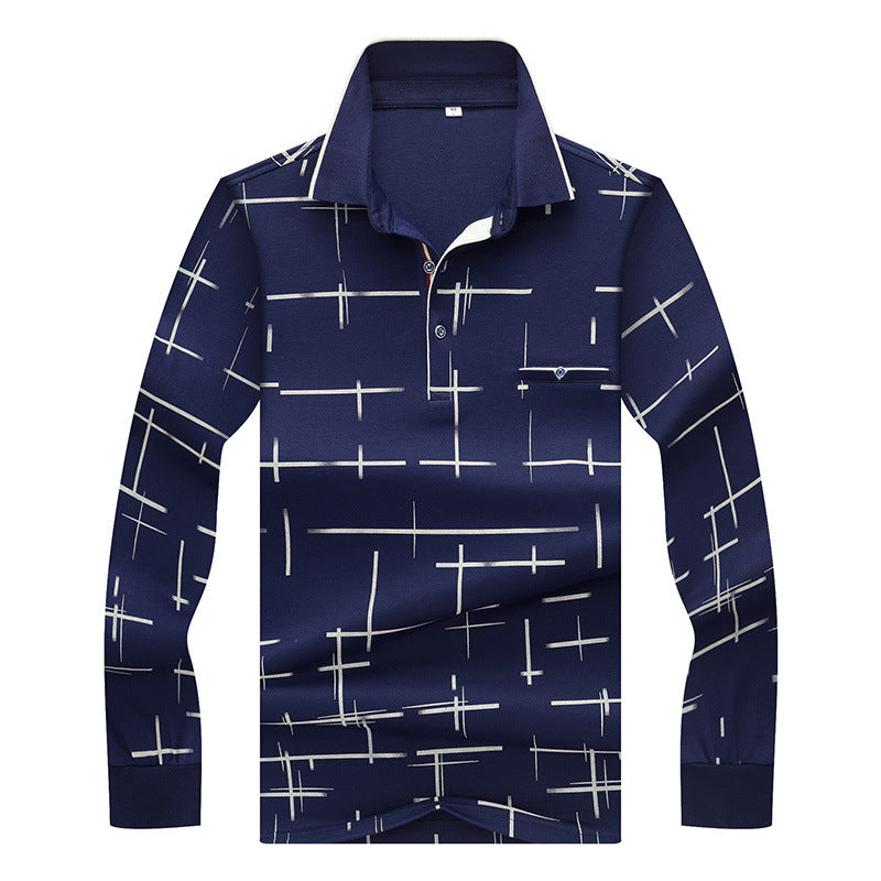 Ali tiger randsome Long Sleeve Shirt Men's fashion leisure mercerized cotton silk autumn Korean slim lapels