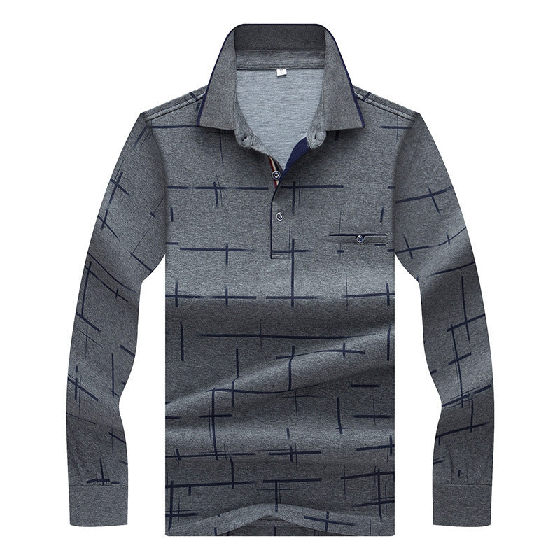 Ali tiger randsome Long Sleeve Shirt Men's fashion leisure mercerized cotton silk autumn Korean slim lapels