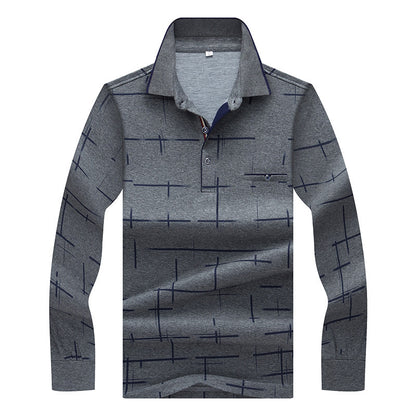 Ali tiger randsome Long Sleeve Shirt Men's fashion leisure mercerized cotton silk autumn Korean slim lapels