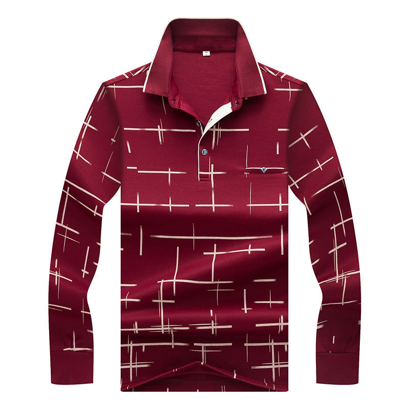 Ali tiger randsome Long Sleeve Shirt Men's fashion leisure mercerized cotton silk autumn Korean slim lapels