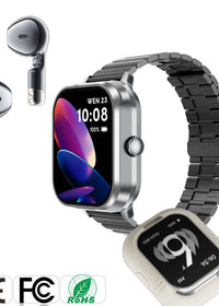 Silver Steel Watchband Suit