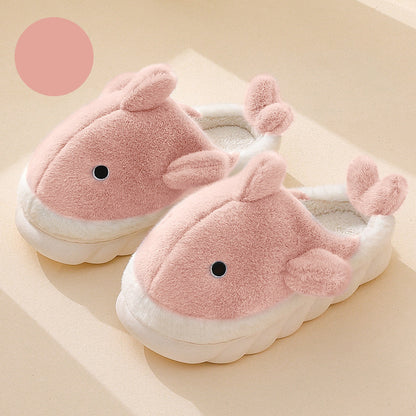 Shark Slippers Soft Sole Furry Shoes Home Bedroom Slippers Women