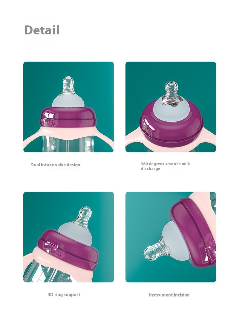 Wide Caliber: PP Straw Baby Water & Milk Feeding Bottle