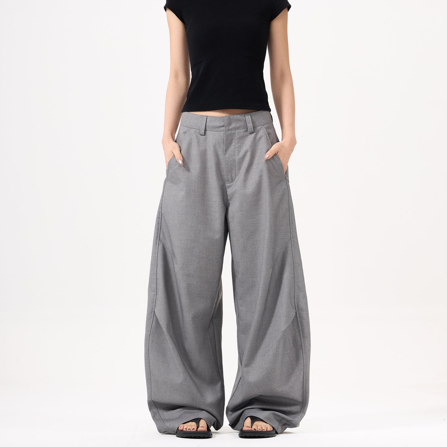 Retro High Grade Pleated Women's Wide-leg Pants