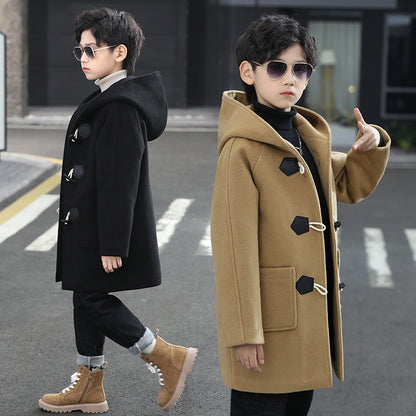 The Woolen Hearth: Thickened Artisan Woolen Coat for Boys