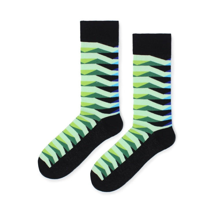 The Street Classic: Striped Personal Skateboard Cotton Socks