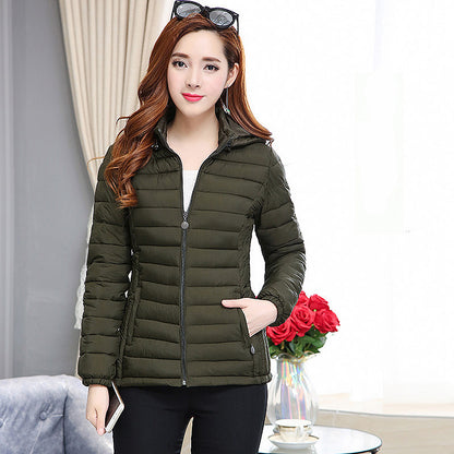 Women's Short Middle-aged And Elderly Padded Down Jacket Large Size Slim Fit