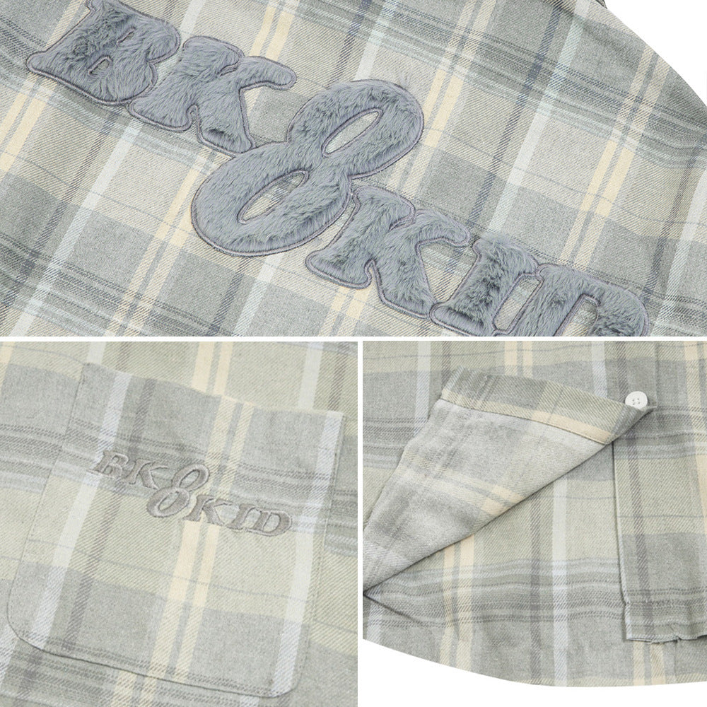 Loose Plaid Long Sleeve Shirt Men And Women