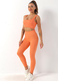 Yellow Orange Square Neck