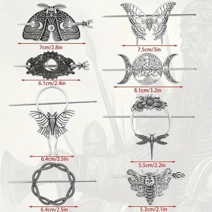 Female Viking Barrettes Animal Alloy Crescent Cloud