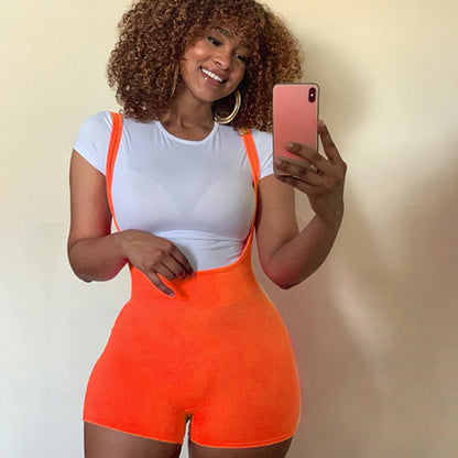 Women's high waist braces shorts