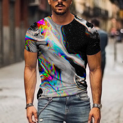 Digital 3D Graphic Narrative Casual Mens T-Shirt