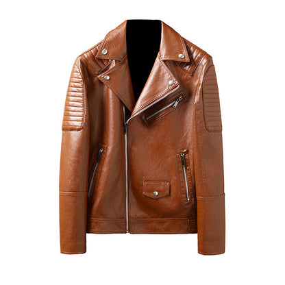 Spring Autumn Slim-Fitting Biker Leather Jacket Agile Seasonal Rider