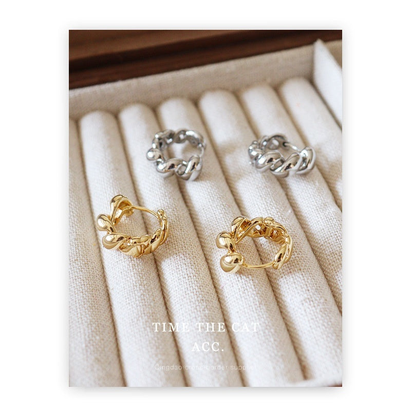 European And American Retro Metal Sense Frosty Style Earrings Personality