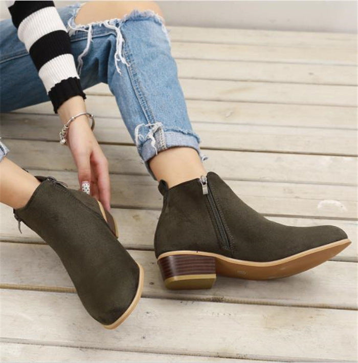 Spring Autumn New Woman Boots Low Heels