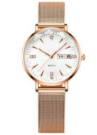 Rose Gold White Face Mesh Belt
