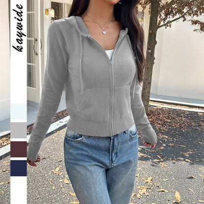 Women's Hooded Wool Coat Sweatshirt