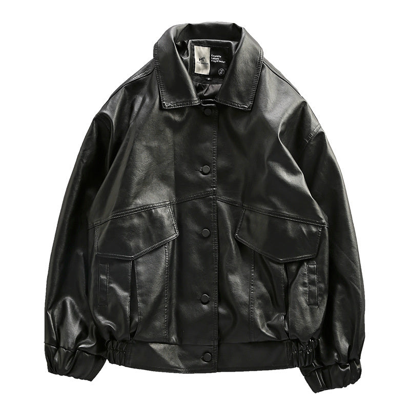 Leather Mens Motorcycle Youth Pilot PU Leather Jacket Dynamic Adventure