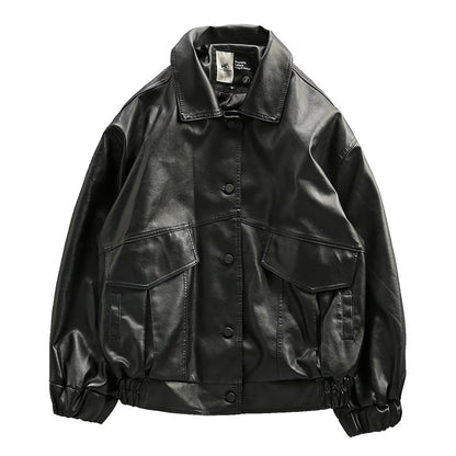 Leather Mens Motorcycle Youth Pilot PU Leather Jacket Dynamic Adventure
