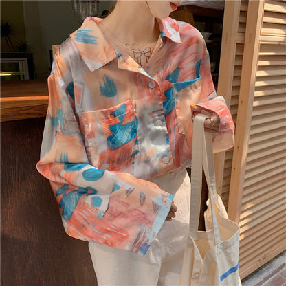 Women's Loose Retro Long Sleeve Shirt