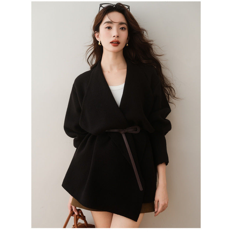 High-grade Large Lapel Sweater Coat For Women