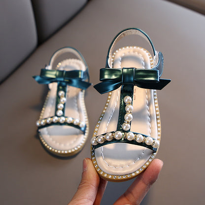 Girls' Summer New Princess Pearl Sandals