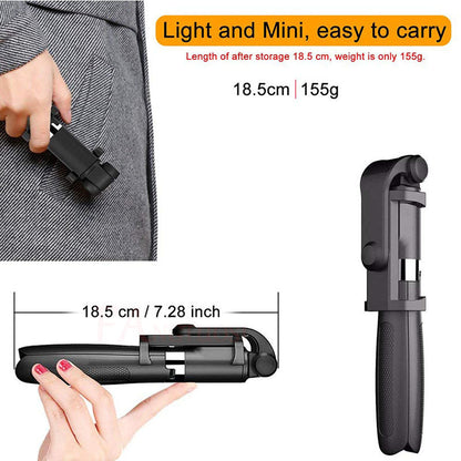 Bluetooth Selfie Stick Tripod | Universal 360° Foldable Live Streaming Bracket for Smartphones