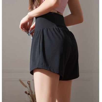 Fake Two-piece High Waist Belly Contracting White Sports Quick-drying Women