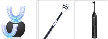 U-Shaped Electric Toothbrush | 360° Automatic Whitening Toothbrush with Blue Light & USB Charging