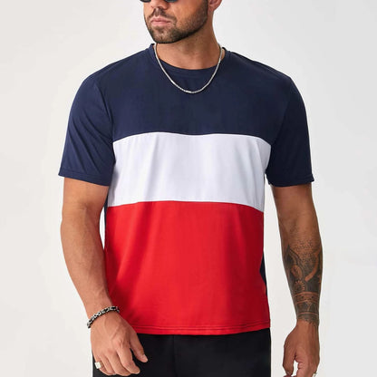 Men's T-shirt Crewneck Short Sleeve Stripes