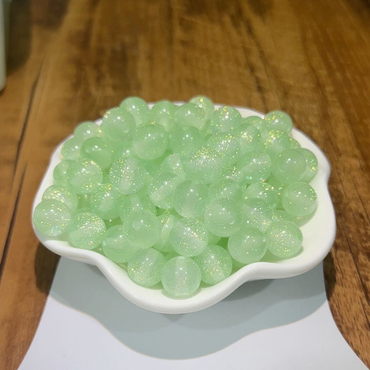 16mm Dream Starry Sky Thin And Glittering Cat's Eye Resin Scattered Beads