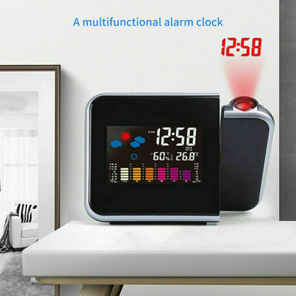 Smart Alarm Clock Digital LED Projector Temperature Time Projection LCD Display