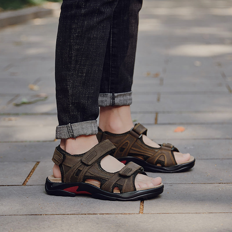Roman Heritage: Outdoor Leather Roman-Style Sandals