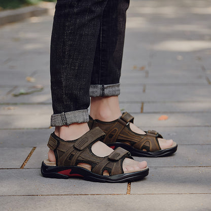 Roman Heritage: Outdoor Leather Roman-Style Sandals