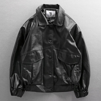 European American Street Trend Handsome Loose Leather Clothes Urban Maverick