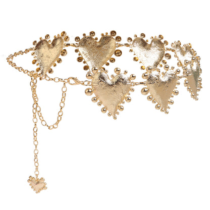 Metal Heart-shaped Retro Waist Chain Dress Decoration