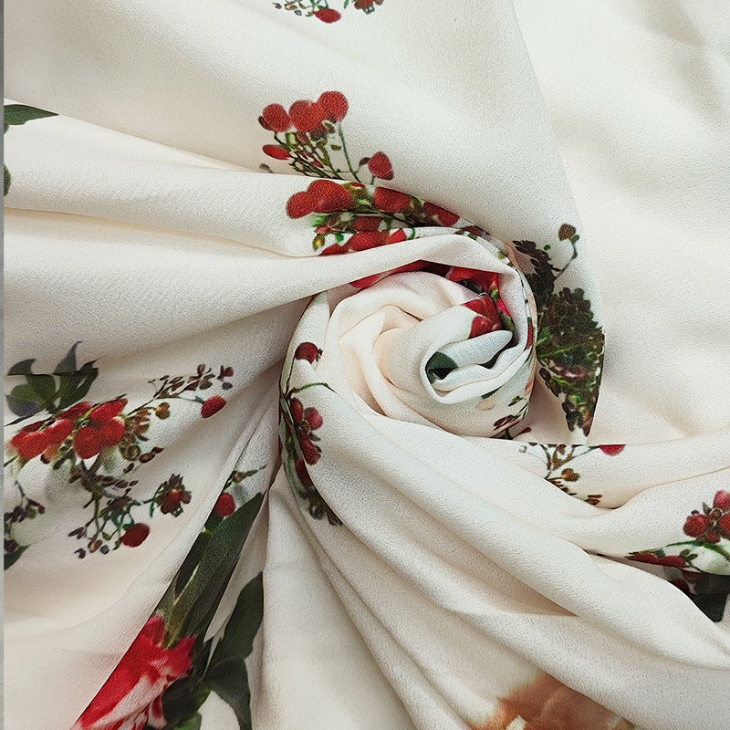 Temperament V-neck Long Sleeve Printed Dress For Woman